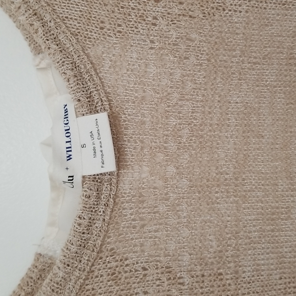 Clu + Willoughby Oatmeal Lace Layered Boho Cottagecore Blouse Size S - Picture 6 of 9